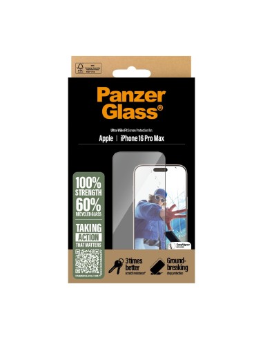 PanzerGlass ® Screen Protector iPhone 16 Pro Max | Ultra-Wide Fit Protector de pantalla Apple 1 pieza(s)
