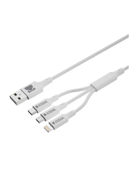 Kodak 30425835 cable USB 1 m USB A USB C Micro-USB B Lightning Blanco