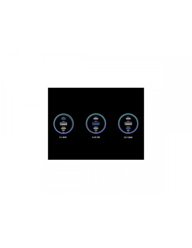 Ugreen 130W 3-Port Fast Car Char gray Auriculares, Ordenador portátil, Teléfono móvil, Portátil, Batería portátil, Teléfono