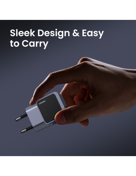 Ugreen Nexode S 30W USB-C GaN Fast Charger EU gray Teléfono móvil, Batería portátil, Teléfono Gris Corriente alterna Interior