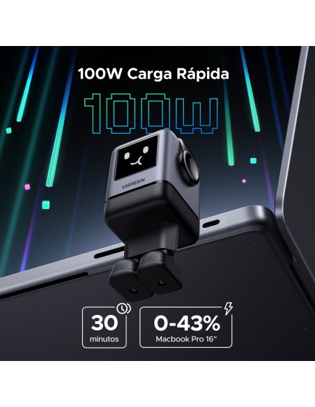 Ugreen 45515B cargador de dispositivo móvil Ordenador portátil, Teléfono móvil, Portátil, Batería portátil, Teléfono Gris