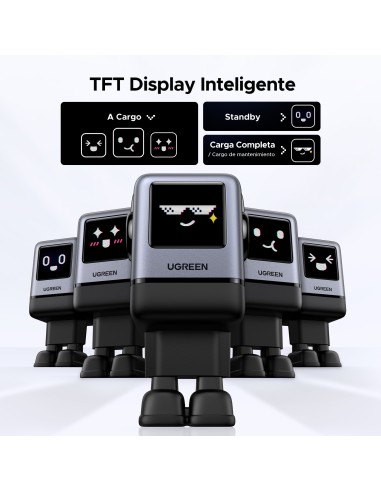 Ugreen 45515B cargador de dispositivo móvil Ordenador portátil, Teléfono móvil, Portátil, Batería portátil, Teléfono Gris