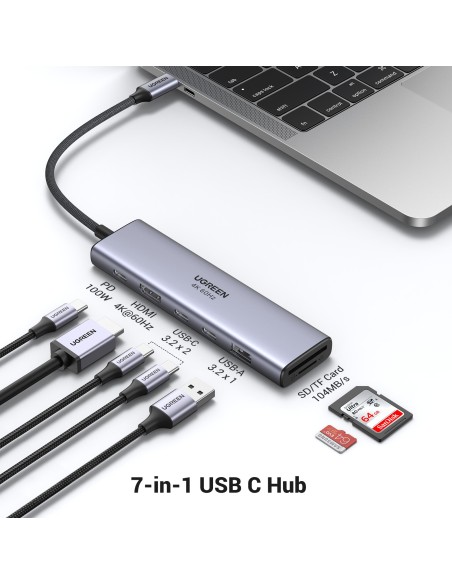 Ugreen REVODOK 7-IN-1 4K@60HZ HDMI DOCK Acoplamiento Base Gris