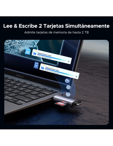 Ugreen 50706 lector de tarjeta USB Micro-USB Plata