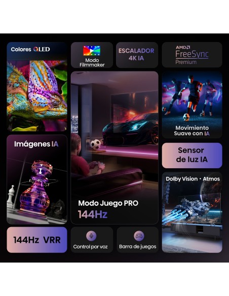 Hisense 55E7Q PRO 139,7 cm (55") 4K Ultra HD Smart TV Wifi Negro 330 cd   m²