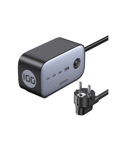 Ugreen DigiNest Pro 1 salidas AC Tipo C 1,8 m 4 3680 W Negro