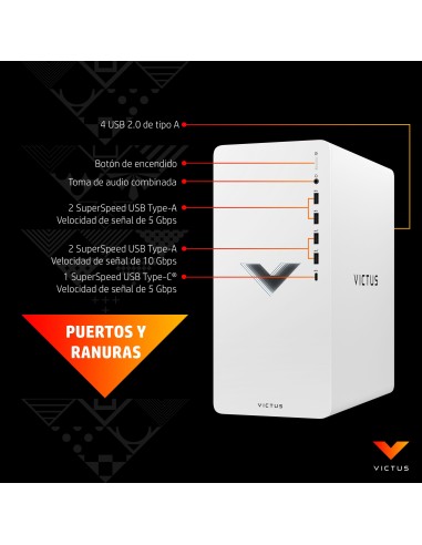 Victus by HP 15L TG02-0177ns AMD Ryzen™ 5 5600G 16 GB DDR4-SDRAM 512 GB SSD NVIDIA GeForce RTX 3050 FreeDOS Torre PC Negro
