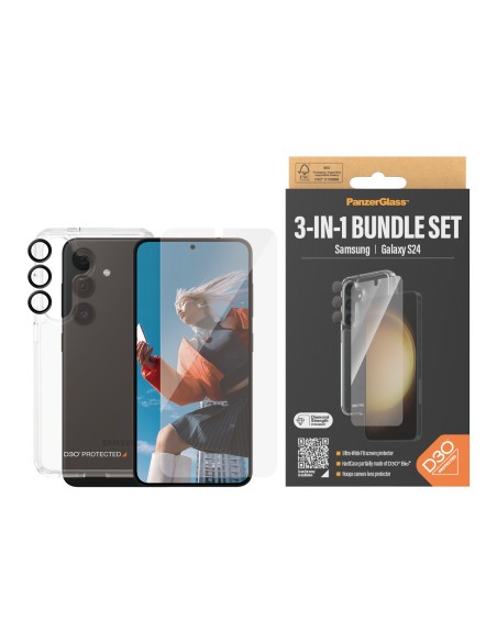 PanzerGlass ® 3-in-1 Protection Pack Samsung Galaxy S24 | Ultra-Wide Fit w. EasyAligner Protector de pantalla 1 pieza(s)