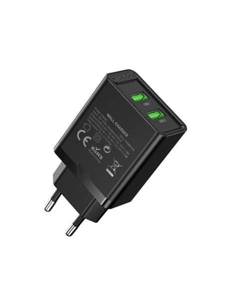 Vention Cargador de Pared FBAB0-EU  2xUSB  18W  Negro