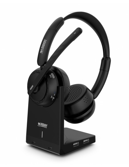 Urban Factory MOVEE MAX Auriculares Inalámbrico Diadema Juego USB tipo A Bluetooth Base de carga Negro