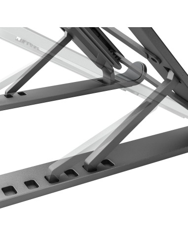 AISENS Soporte De Sobremesa Ajustable Para Portatil   Tablet, Gris Oscuro