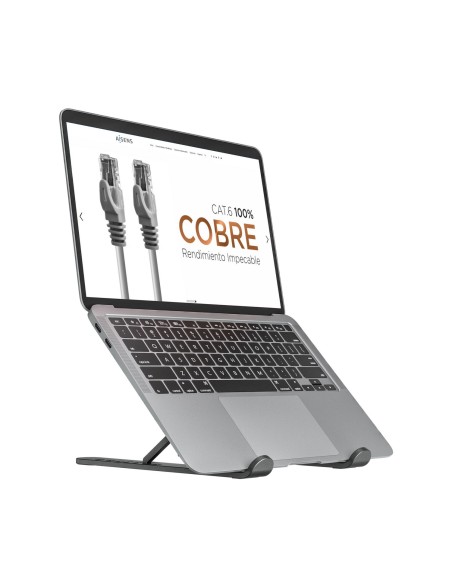 AISENS Soporte De Sobremesa Ajustable Para Portatil   Tablet, Gris Oscuro