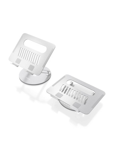 AISENS Soporte de Sobremesa XL Giratorio Ajustable para Portátil   Tablet 10-17, Plata