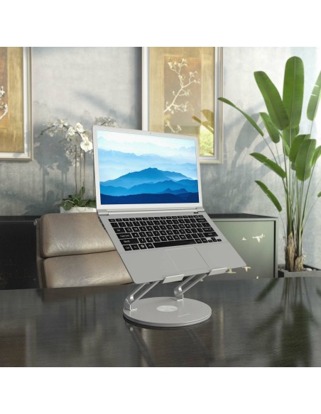 AISENS Soporte de Sobremesa XL Giratorio Ajustable para Portátil   Tablet 10-17, Plata