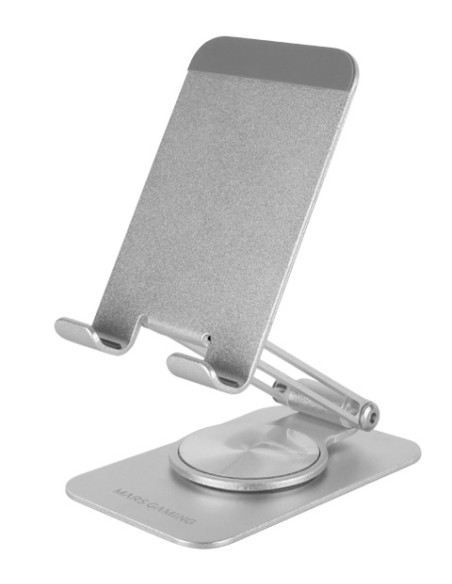 Mars Gaming MA-RSS, Soporte Plegable para Smartphone, Rotación Dinámica 360º + Ajuste en Altura y Ángulo 180º, Soporte Teléfono