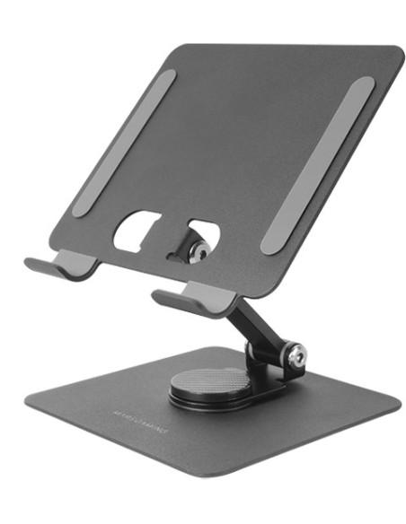 Mars Gaming MA-RST, Soporte para Tablet y Convertibles 2en1 hasta 13", Giratorio 360º + Ajustable en Altura y Ángulo 180º,