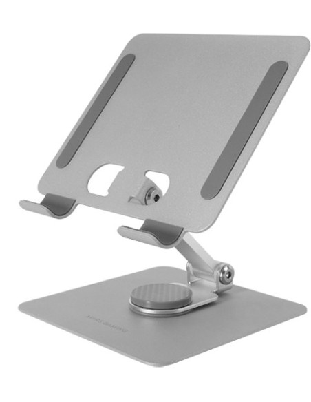 Mars Gaming MA-RST, Soporte para Tablet y Convertibles 2en1 hasta 13", Giratorio 360º + Ajustable en Altura y Ángulo 180º,