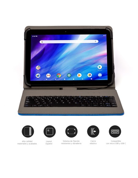 Nilox FUNDA TECLADO USB DE 9,7" A 10.5" AZUL