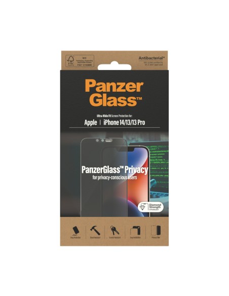 PanzerGlass ® Privacy Screen Protector iPhone 14 | 13 | 13 Pro | Ultra-Wide Fit Protector de pantalla Apple 1 pieza(s)