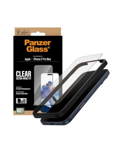 PanzerGlass ® Screen Protector iPhone 17 Pro Max | Ultra-Wide Fit w. EasyAligner Protector de pantalla Apple 1 pieza(s)