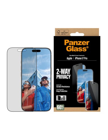 PanzerGlass ® 2-Way Privacy Screen Protector iPhone 17 Pro | Ultra-Wide Fit w. EasyAligner Protector de pantalla Apple 1
