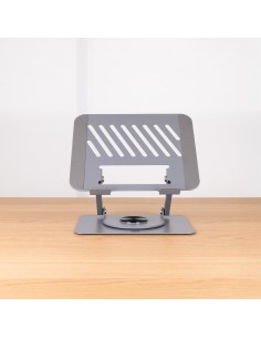 TooQ Soporte Elevador con rotación 360° y ajustable, para dispositivos de 11”-17”, Color Gris Oscuro 2