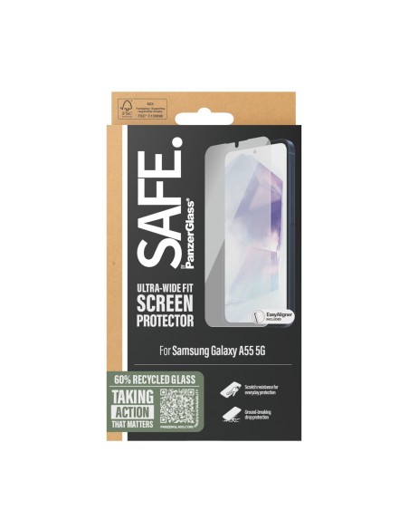 PanzerGlass SAFE. by ® Screen Protector Samsung Galaxy A55 5G | Ultra-Wide Fit w. EasyAligner Protector de pantalla 1 pieza(s)