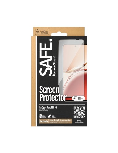 PanzerGlass SAFE. by ® Screen Protector w. Black Frame Oppo Reno12 F 5G | Ultra-Wide Fit Protector de pantalla 1 pieza(s)