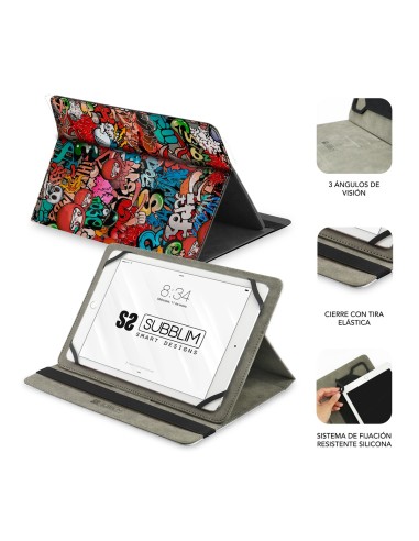 SUBBLIM Funda Tablet Universal TRENDY CASE GRAFFITI 10.1"