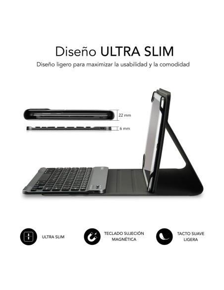 SUBBLIM Funda con Teclado KEYTAB PRO BLUETOOTH 10,1" Black