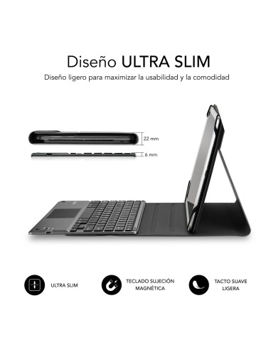 SUBBLIM Funda con Teclado KEYTAB PRO BLUETOOTH 10,1" TOUCHPAD Black