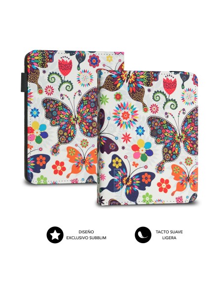 SUBBLIM Funda Libro Electrónico Clever Ebook Case 6" Mariposas