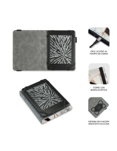 SUBBLIM Funda Libro Electrónico Clever Ebook Case 6" Marmol Negro 2