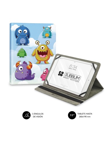 SUBBLIM Funda Tablet Universal TRENDY CASE MONSTERS 11"