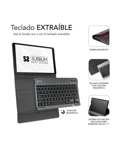 SUBBLIM Funda con Teclado KeyTab Pro BT Samsung Galaxy Tab A9 +11”