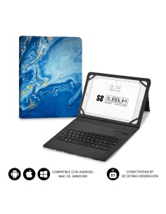 SUBBLIM Funda con Teclado Keytab Pro BT Trendy Marmol Azul 2