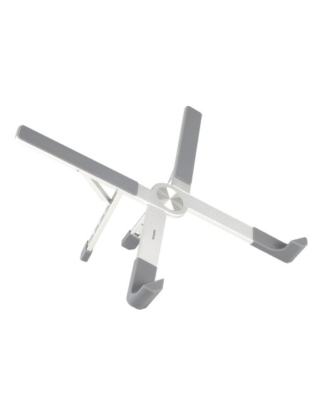 TooQ Soporte elevador plegable de aluminio para portátiles, Plata