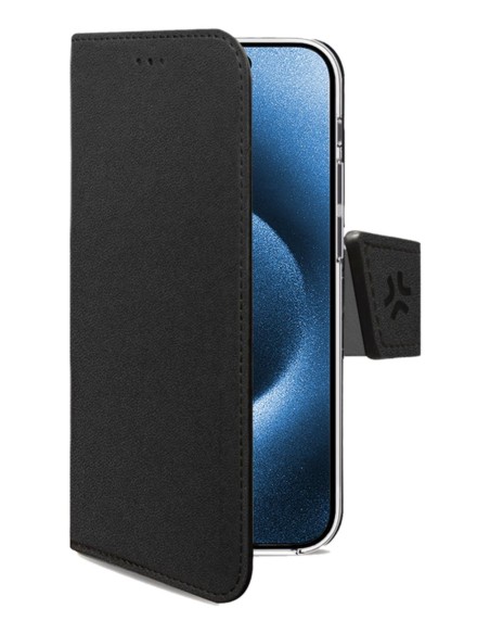Celly WALLY1079 funda para teléfono móvil 16 cm (6.3") Funda cartera Negro