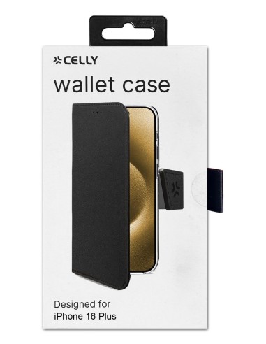 Celly WALLY1080 funda para teléfono móvil 17 cm (6.7") Funda cartera Negro