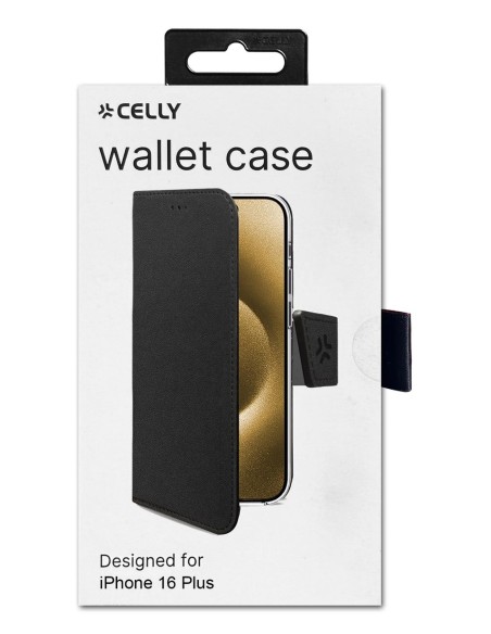Celly WALLY1080 funda para teléfono móvil 17 cm (6.7") Funda cartera Negro