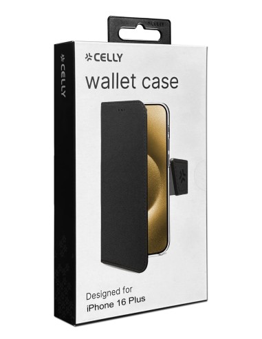 Celly WALLY1080 funda para teléfono móvil 17 cm (6.7") Funda cartera Negro