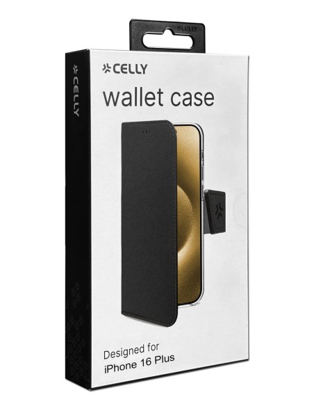 Celly WALLY1080 funda para teléfono móvil 17 cm (6.7") Funda cartera Negro