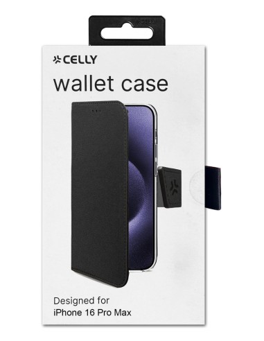 Celly WALLY1081 funda para teléfono móvil 17,5 cm (6.9") Funda cartera Negro