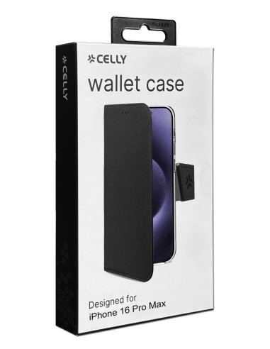 Celly WALLY1081 funda para teléfono móvil 17,5 cm (6.9") Funda cartera Negro