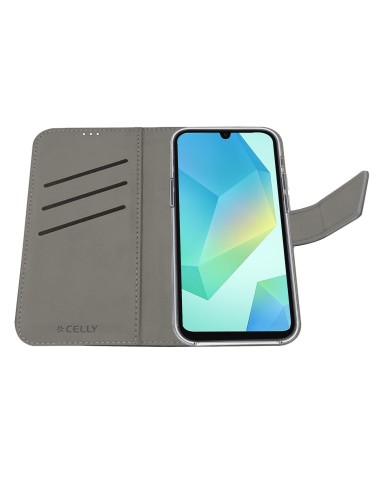 Celly WALLY funda para teléfono móvil 17 cm (6.7") Funda cartera Negro