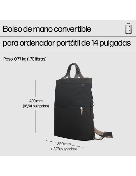 HP Bolso de mano de mochila para ordenador portátil convertible de 14 pulgadas