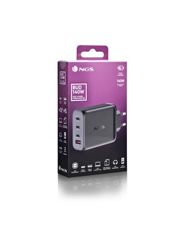 NGS BUD 140W Universal Negro Corriente alterna Carga rápida Interior