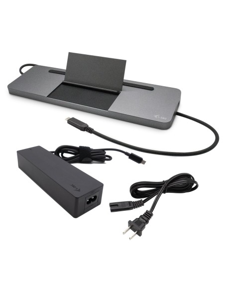 i-tec Metal SB-C Ergonomic 4K 3x Display Docking Station with Power Delivery 85 W + Universal Charger 100 W