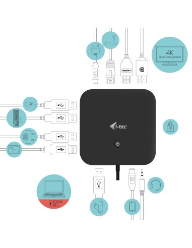 i-tec USB-C HDMI DP Docking Station with Power Delivery 65W + Universal Charger 77 W