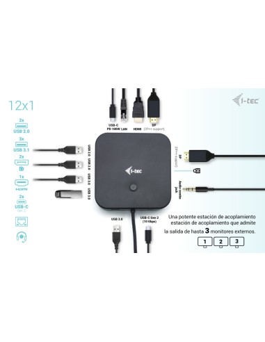 i-tec USB-C HDMI Dual DP Docking Station with Power Delivery 100 W